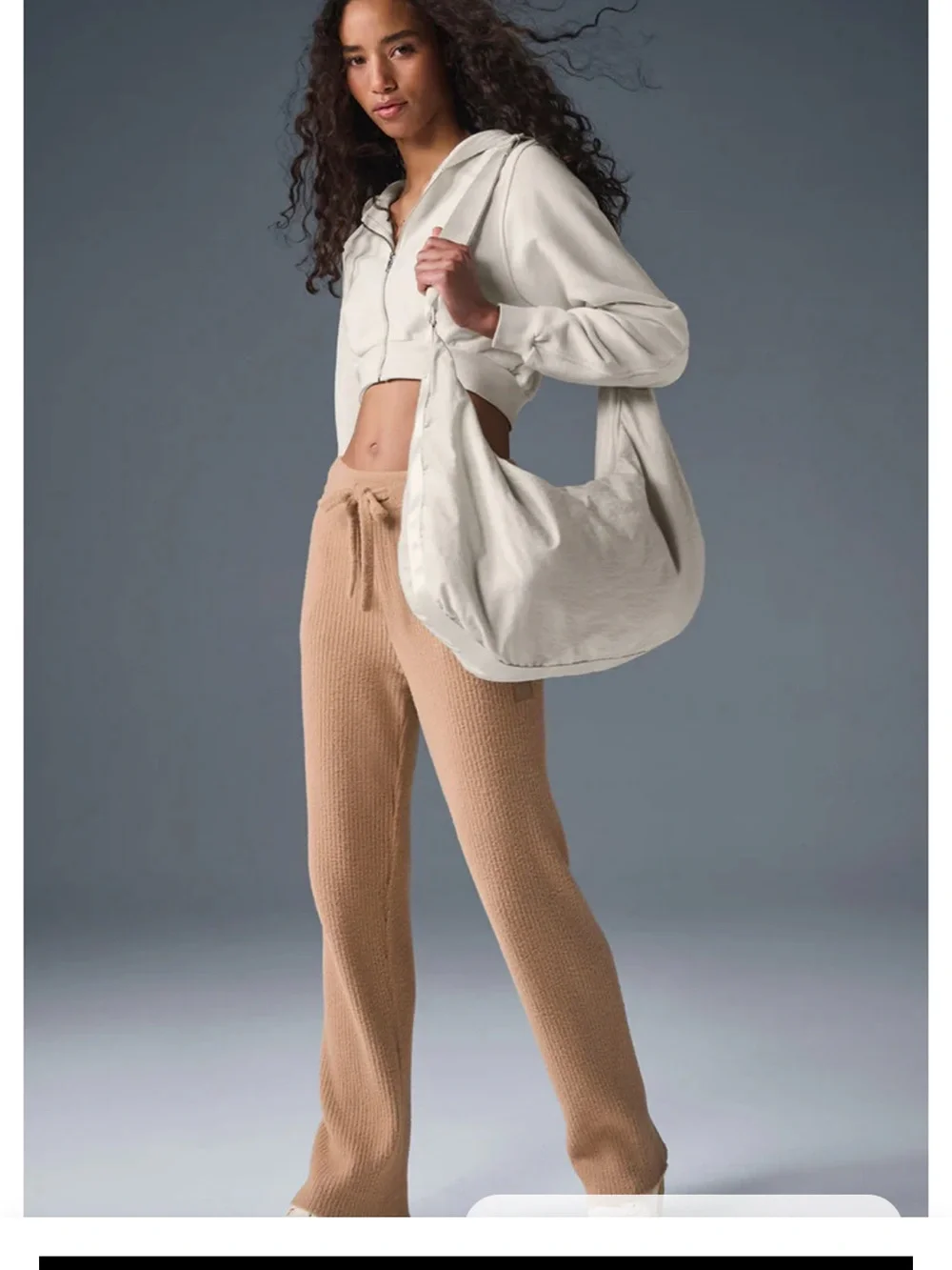 ALO Hoodie Sweet Escape Ivory Cream Size Small Hooded Excellent Condition - Picture 8 of 9